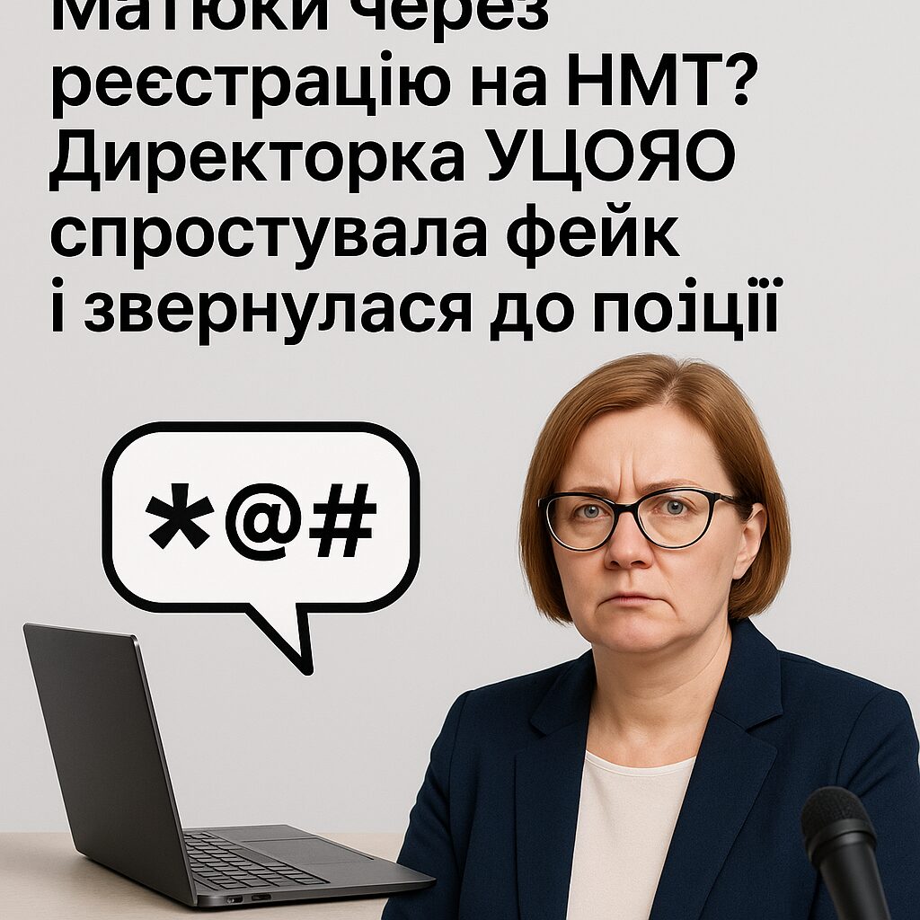 Матюки через реєстрацію на НМТ? Директорка УЦОЯО спростувала фейк і звернулася до поліції
