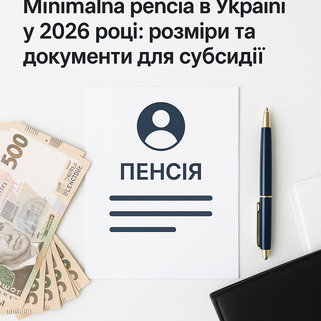 Мінімальна пенсія в Україні у 2026 році: розміри та документи для субсидії