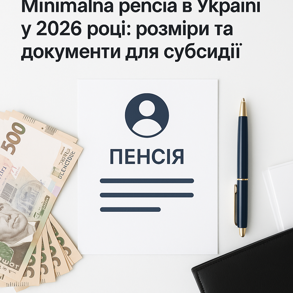 Мінімальна пенсія в Україні у 2026 році: розміри та документи для субсидії - image 1