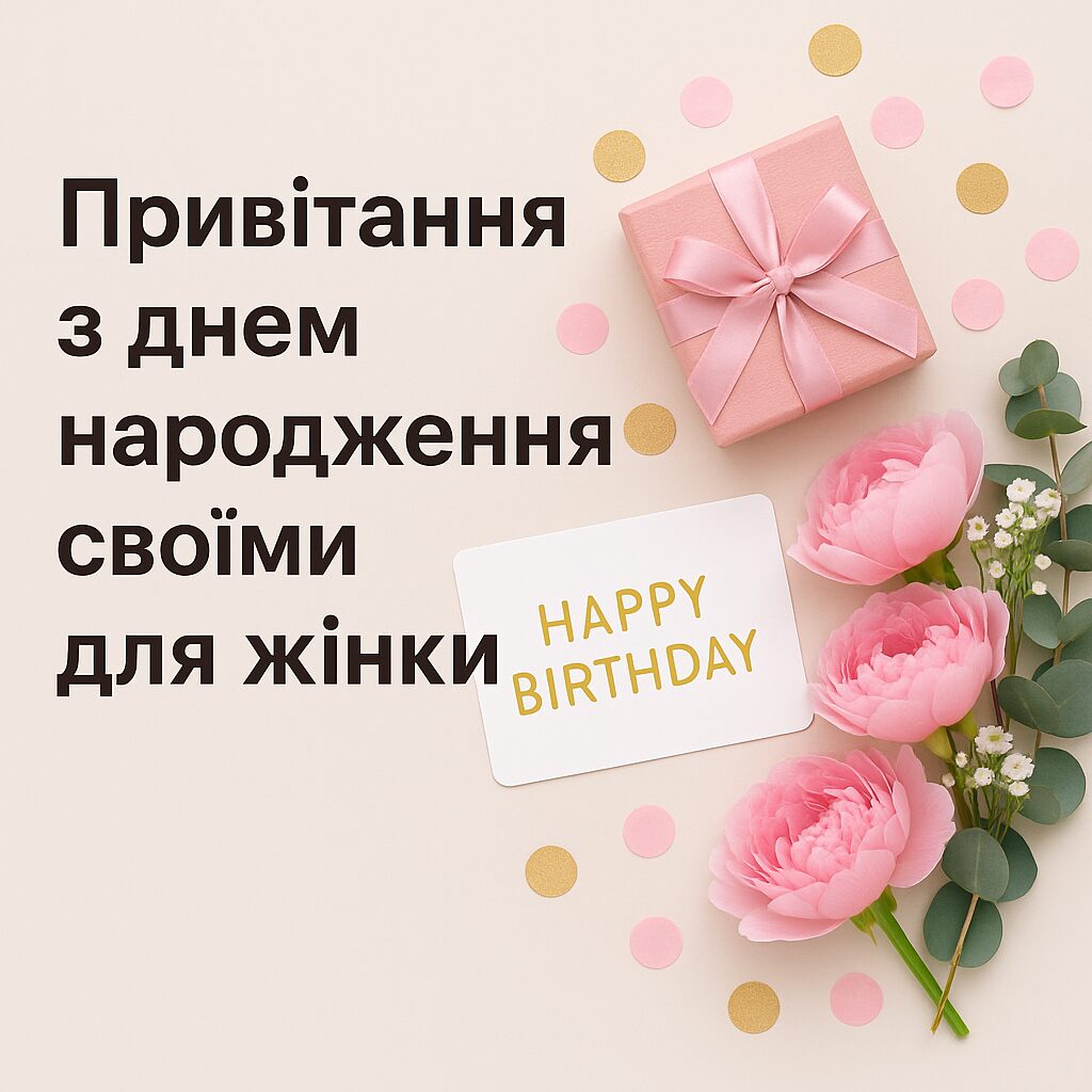Привітання з днем народження своїми словами для жінки