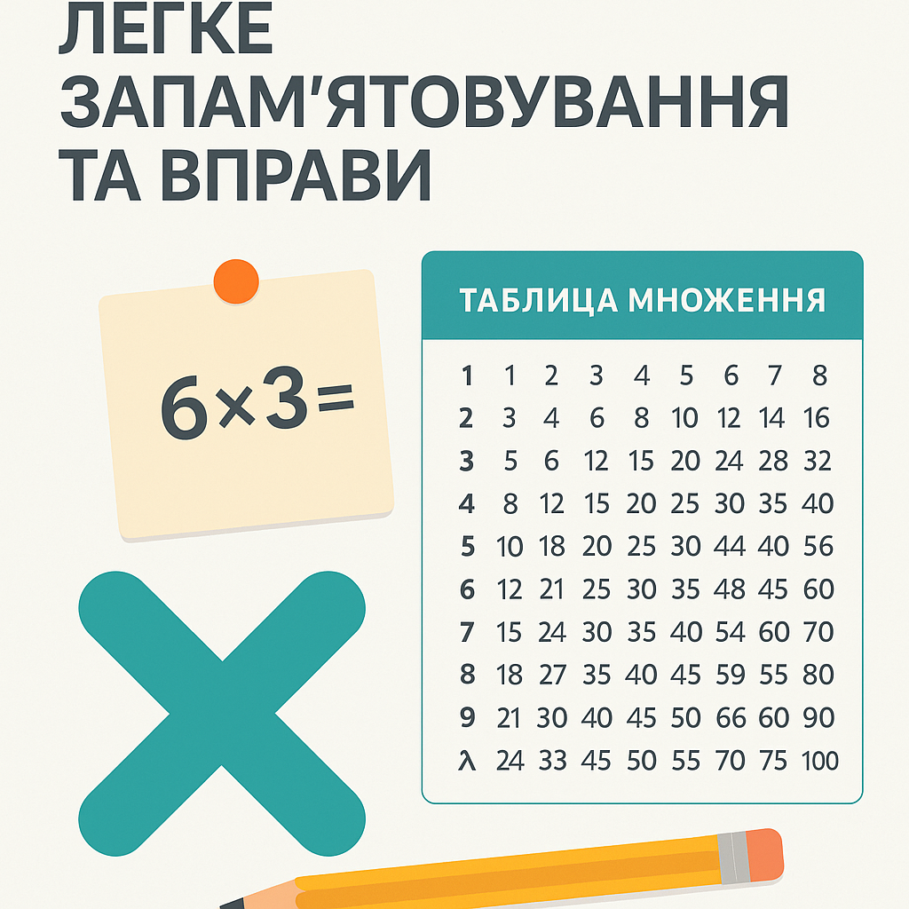 Таблиця множення: Легке запам’ятовування та вправи - image 1