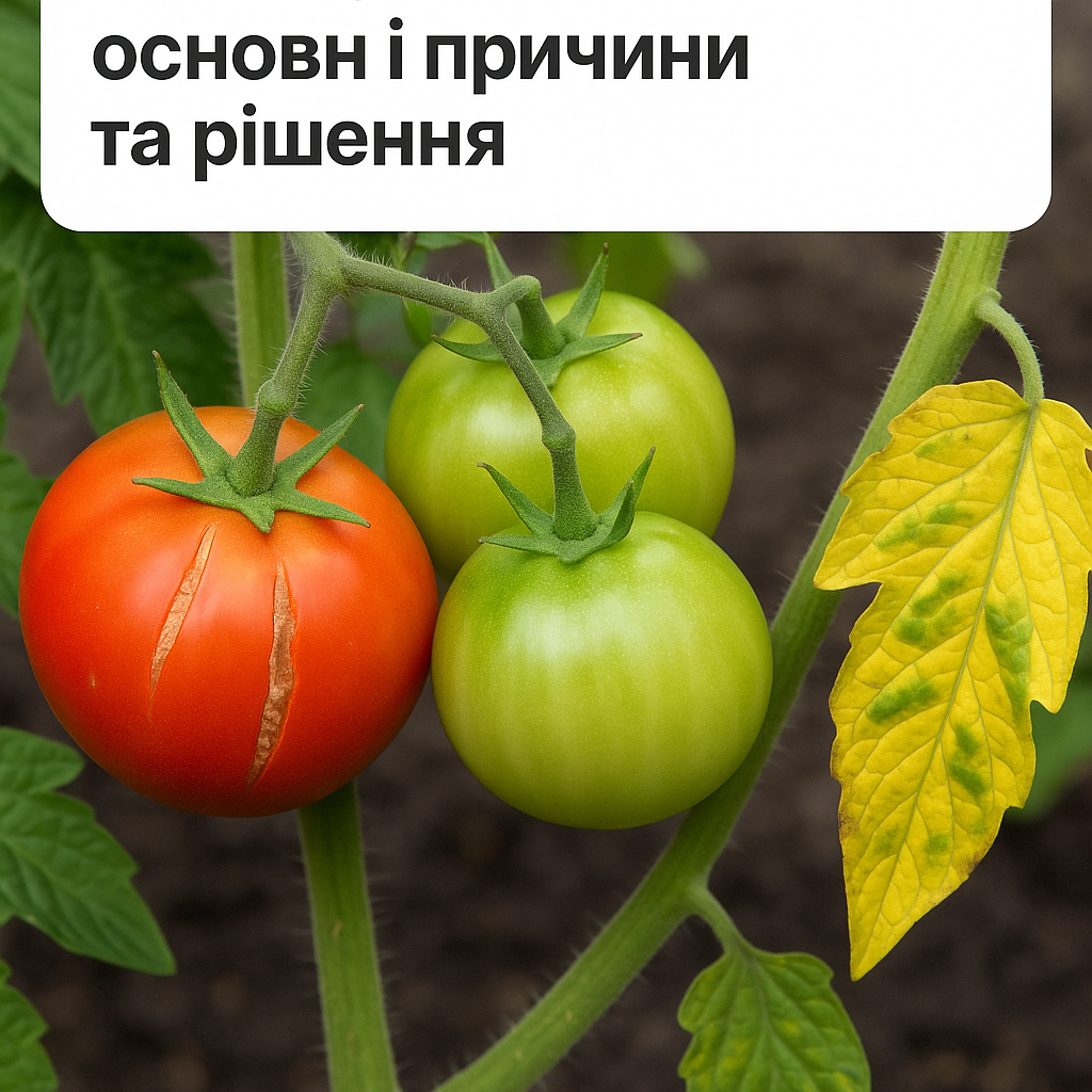 Чому тріскаються плоди і жовтіє листя томатів: основні причини та рішення - image 1