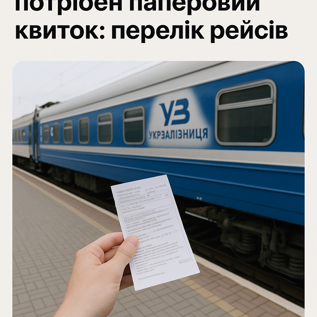 На які поїзди «Укрзалізниці» потрібен паперовий квиток: перелік рейсів - image 1
